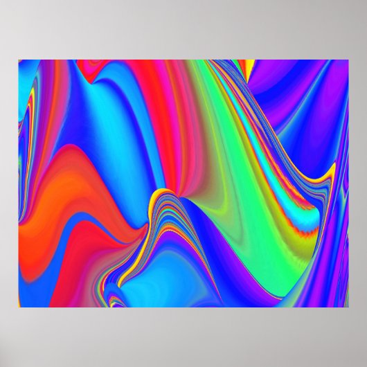 Summerfeeling , Abstrakt 3D Rainbowart Poster (Vorne)