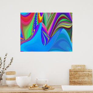 Summerfeeling , Abstrakt 3D Rainbowart Poster