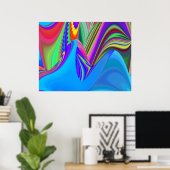 Summerfeeling , Abstrakt 3D Rainbowart Poster (Heimbüro)