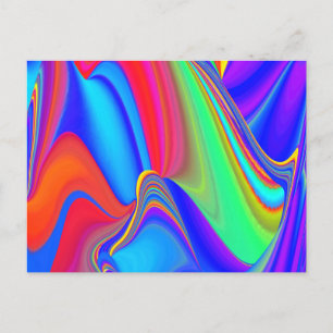 Summerfeeling , Abstrakt 3D Rainbowart Postkarte