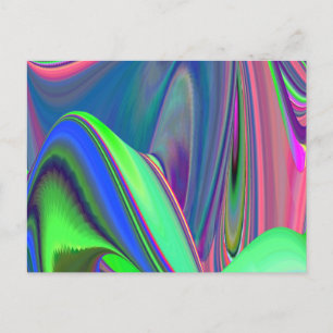 Summerfeeling , Abstrakt 3D Rainbowart Postkarte