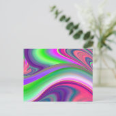 Summerfeeling , Abstrakt 3D Rainbowart Postkarte (Stehend Vorderseite)