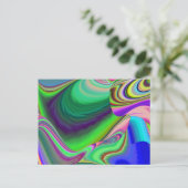 Summerfeeling , Abstrakt 3D Rainbowart Postkarte (Stehend Vorderseite)