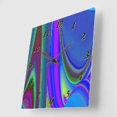 Summerfeeling , Abstrakt 3D Rainbowart Quadratische Wanduhr (Winkel)
