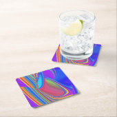 Summerfeeling , Abstrakt 3D Rainbowart Rechteckiger Pappuntersetzer (Vor Ort)