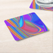 Summerfeeling , Abstrakt 3D Rainbowart Rechteckiger Pappuntersetzer (angewinkelt)