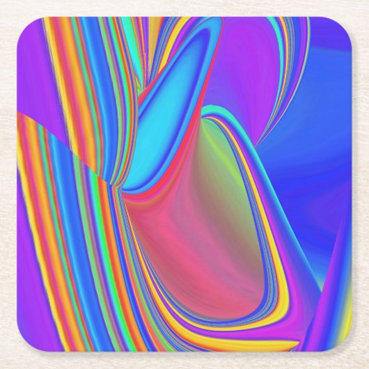 Summerfeeling , Abstrakt 3D Rainbowart Rechteckiger Pappuntersetzer (Vorderseite)