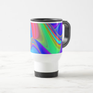 Summerfeeling , Abstrakt 3D Rainbowart Reisebecher