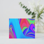Summerfeeling , Abstrakt 3D Rainbowart RSVP Karte (Stehend Vorderseite)