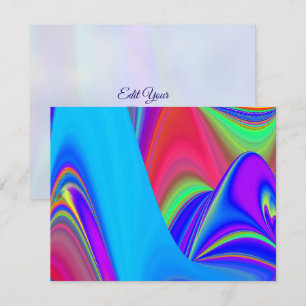 Summerfeeling , Abstrakt 3D Rainbowart RSVP Karte