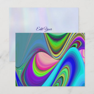 Summerfeeling , Abstrakt 3D Rainbowart RSVP Karte