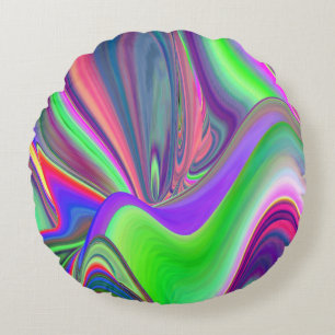 Summerfeeling , Abstrakt 3D Rainbowart Rundes Kissen