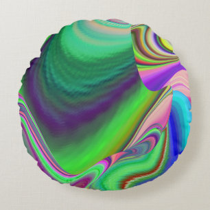Summerfeeling , Abstrakt 3D Rainbowart Rundes Kissen