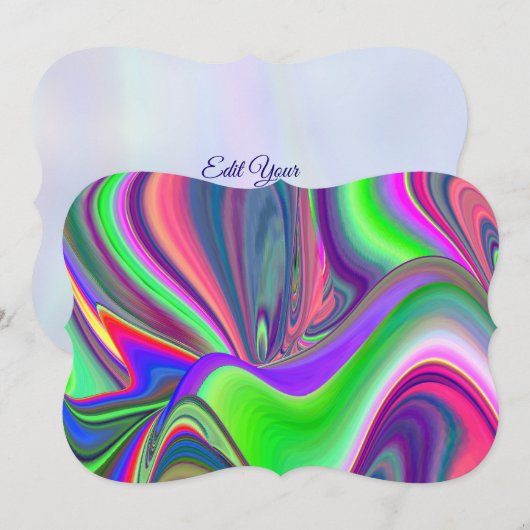 Summerfeeling , Abstrakt 3D Rainbowart Save The Date (Vorne/Hinten)