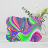 Summerfeeling , Abstrakt 3D Rainbowart Save The Date (Stehend Vorderseite)