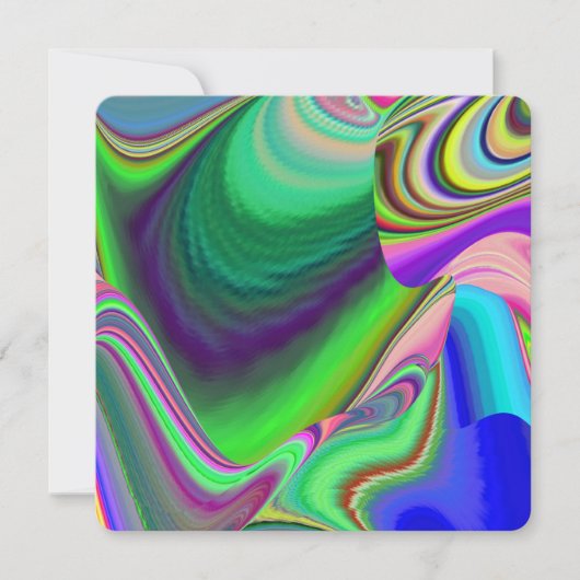 Summerfeeling , Abstrakt 3D Rainbowart Save The Date (Vorderseite)