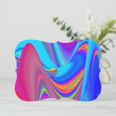 Summerfeeling , Abstrakt 3D Rainbowart Save The Date (Stehend Vorderseite)