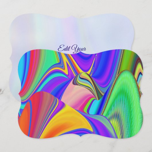 Summerfeeling , Abstrakt 3D Rainbowart Save The Date (Vorne/Hinten)