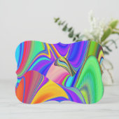 Summerfeeling , Abstrakt 3D Rainbowart Save The Date (Stehend Vorderseite)