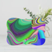 Summerfeeling , Abstrakt 3D Rainbowart Save The Date (Stehend Vorderseite)