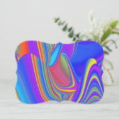 Summerfeeling , Abstrakt 3D Rainbowart Save The Date (Stehend Vorderseite)