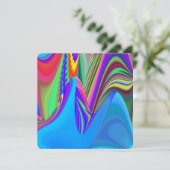 Summerfeeling , Abstrakt 3D Rainbowart Save The Date (Stehend Vorderseite)