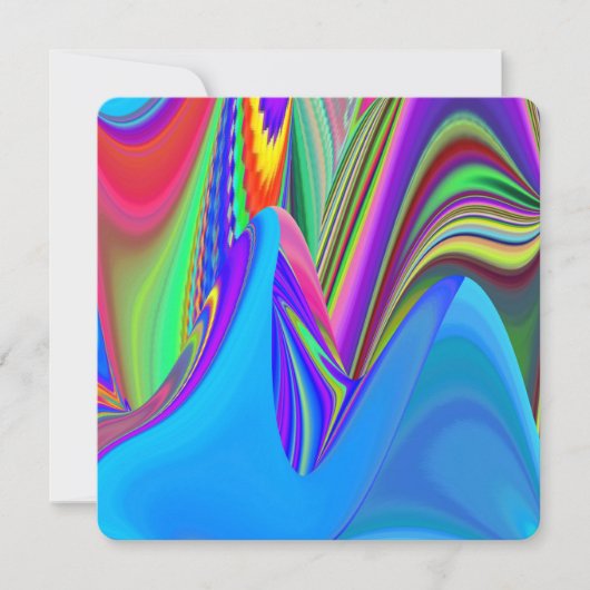 Summerfeeling , Abstrakt 3D Rainbowart Save The Date (Vorderseite)