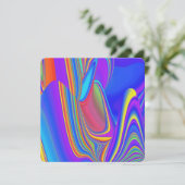 Summerfeeling , Abstrakt 3D Rainbowart Save The Date (Stehend Vorderseite)