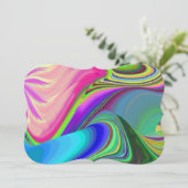 Summerfeeling , Abstrakt 3D Rainbowart Save The Date (Stehend Vorderseite)