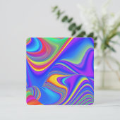 Summerfeeling , Abstrakt 3D Rainbowart Save The Date (Stehend Vorderseite)