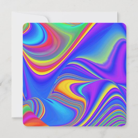 Summerfeeling , Abstrakt 3D Rainbowart Save The Date (Vorderseite)