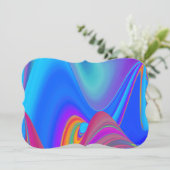 Summerfeeling , Abstrakt 3D Rainbowart Save The Date (Stehend Vorderseite)