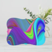 Summerfeeling , Abstrakt 3D Rainbowart Save The Date (Stehend Vorderseite)