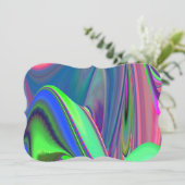 Summerfeeling , Abstrakt 3D Rainbowart Save The Date (Stehend Vorderseite)