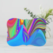 Summerfeeling , Abstrakt 3D Rainbowart Save The Date (Stehend Vorderseite)