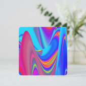 Summerfeeling , Abstrakt 3D Rainbowart Save The Date (Stehend Vorderseite)