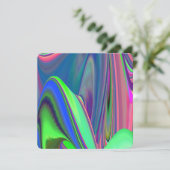 Summerfeeling , Abstrakt 3D Rainbowart Save The Date (Stehend Vorderseite)