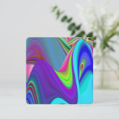 Summerfeeling , Abstrakt 3D Rainbowart Save The Date (Stehend Vorderseite)