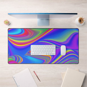 Summerfeeling , Abstrakt 3D Rainbowart Schreibtischunterlage