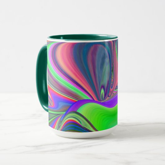 Summerfeeling , Abstrakt 3D Rainbowart Tasse (Vorderseite Links)