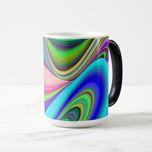 Summerfeeling , Abstrakt 3D Rainbowart Verwandlungstasse (VorderseiteRechts)