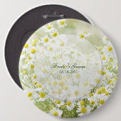 Summerfield Daisies Chamomile Blume Floral Wedding Button (Vorne & Hinten)