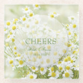 Summerfield Daisies Chamomile Blume Wedding Cheers Glasuntersetzer (Vorderseite)