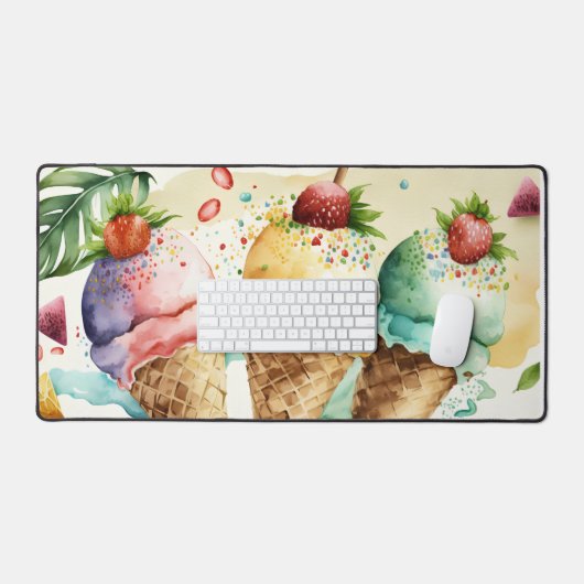 SummerFun Extravagant ICE CREAM CONES Schreibtischunterlage (Tastatur & Maus)
