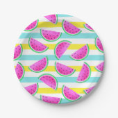 Summerisches, farbenprächtiges Watermelonmuster Pappteller (Vorderseite)