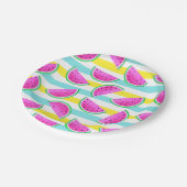 Summerisches, farbenprächtiges Watermelonmuster Pappteller (Schrägansicht)