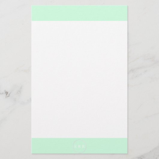 Summermint Pastel Green Mint Wedding Briefpapier (Vorderseite)