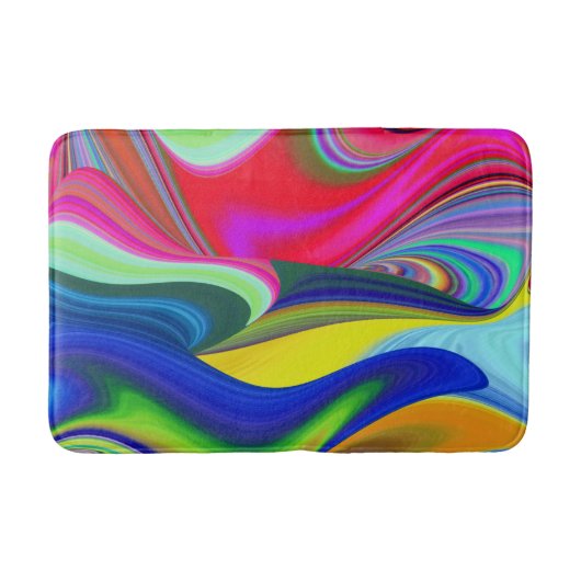 Summerrainbow , Abstrakt 3D Rainbowart Badematte (Vorderseite)