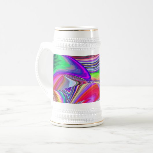 Summerrainbow , Abstrakt 3D Rainbowart Bierglas (Vorderseite Links)