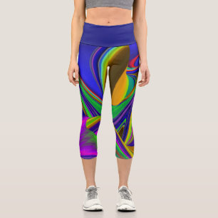 Summerrainbow , Abstrakt 3D Rainbowart Capri Leggings